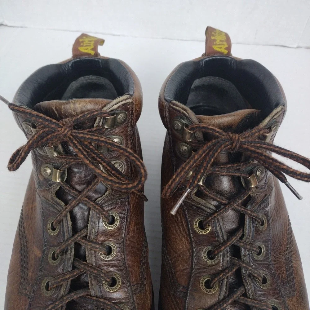 Vtg Dr. Martens 8287 Doc Chunky Grizzly Leather Combat Men's Boots US 8